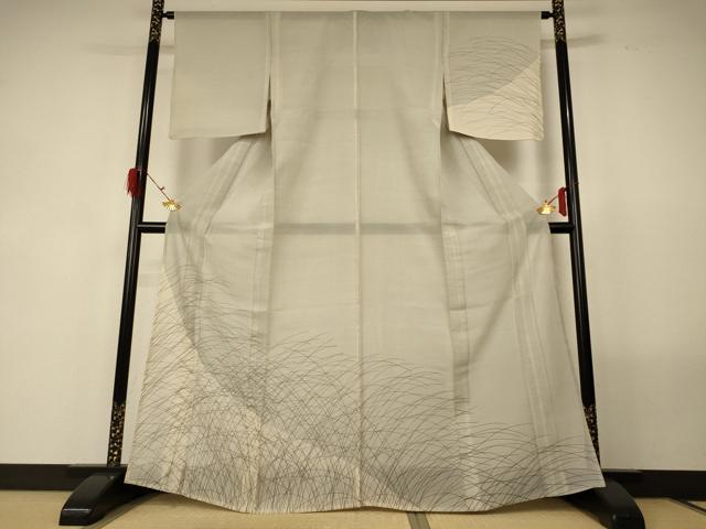 平和屋着物＊夏物　本場大島紬　夏大島　訪問着　芝草文　正絹　逸品　AABG2023jd