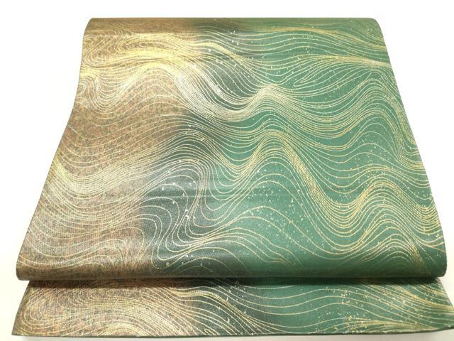 平和屋着物◎六通柄袋帯　霞文　金糸　正絹　逸品　DAAY2366op