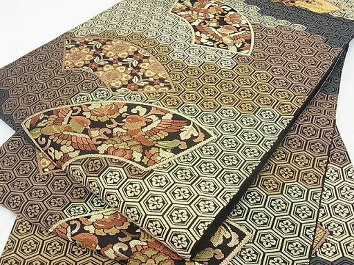 平和屋着物■六通柄袋帯 唐織 地紙吉祥花文 金糸 逸品 ya0129 平和屋着物■六通柄袋帯 唐織 地紙吉祥花文 金糸 逸品 ya0129