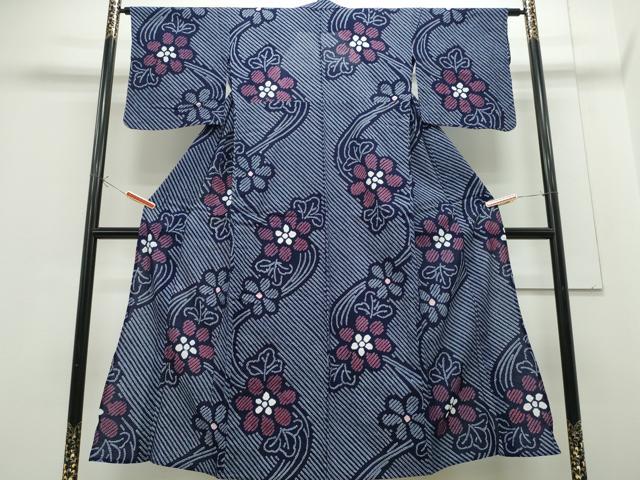 Female Yukatas - 平和屋着物∴夏物　浴衣　有松鳴海絞り　流水花文　綿　逸品　CABE9027ng