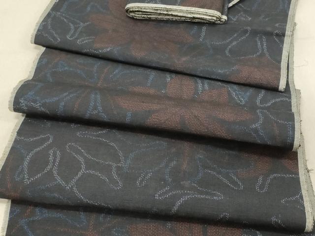 平和屋着物▼結城紬　反物　着尺　舞花文　逸品　未使用　DAAV7903we