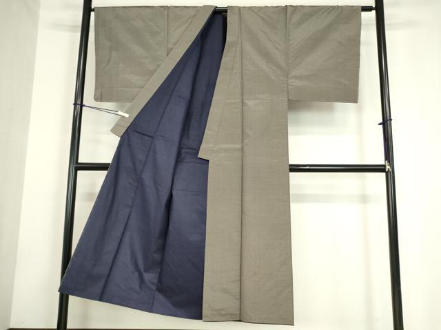 平和屋着物●男性　本場縞大島紬　格子　正絹　逸品　DAAY9277az