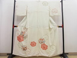 平和屋野田店■訪問着　絞り　駒刺繍　菊花文　金彩　逸品　n-pk4040