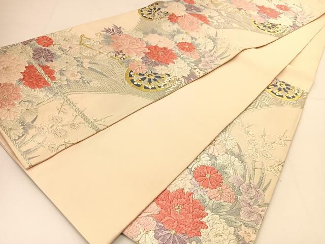 平和屋の平和屋着物◎六通柄袋帯 唐織 立波花車文 金銀糸 正絹 逸品 BAAT7987yc｜アングル3