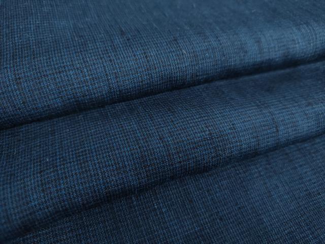 平和屋着物●男性　紬　絣文様　濃紺地　正絹　逸品　DABB4127ps