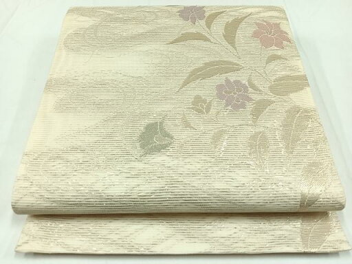 平和屋着物*夏物 六通柄袋帯 流水花文 金糸 正絹 逸品 未使用 AAAX3249jh 平和屋着物*夏物 六通柄袋帯 流水花文 金糸 正絹 逸品 未使用 AAAX3249jh
