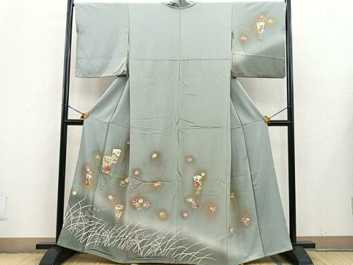 平和屋着物■訪問着 扇草花文 暈し染め 金彩 正絹 逸品 BAAO9451ct 平和屋着物■訪問着 扇草花文 暈し染め 金彩 正絹 逸品 BAAO9451ct