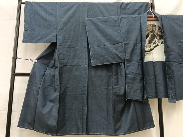 平和屋着物■男性 本場大島紬 アンサンブル 80亀甲 羽裏:鷹 正絹 逸品 BAAS3599fc