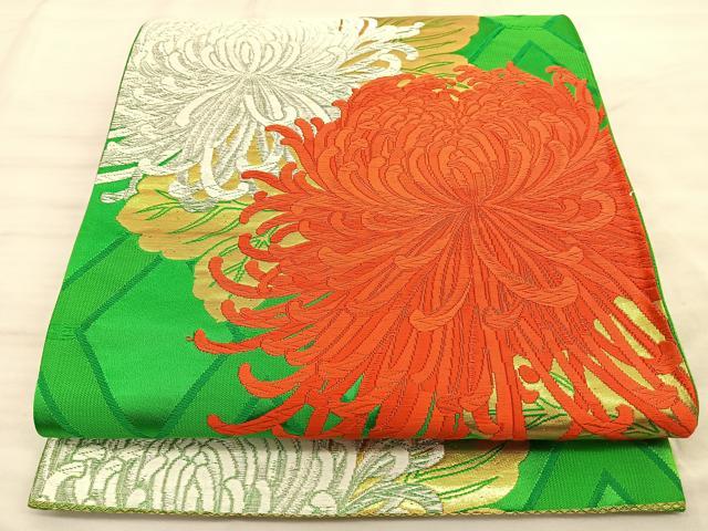 平和屋着物◎六通柄袋帯　唐織　乱菊　金銀糸　正絹　逸品　BAAT3207du