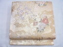 平和屋着物◎六通柄袋帯 唐織 色紙重ね花鳥文 金糸 逸品 BAAF0916ow