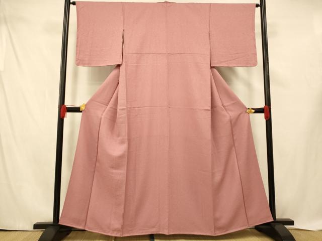 平和屋着物■上質な色無地 霞地紋 桃色 正絹 逸品 未使用 AABE3789fw