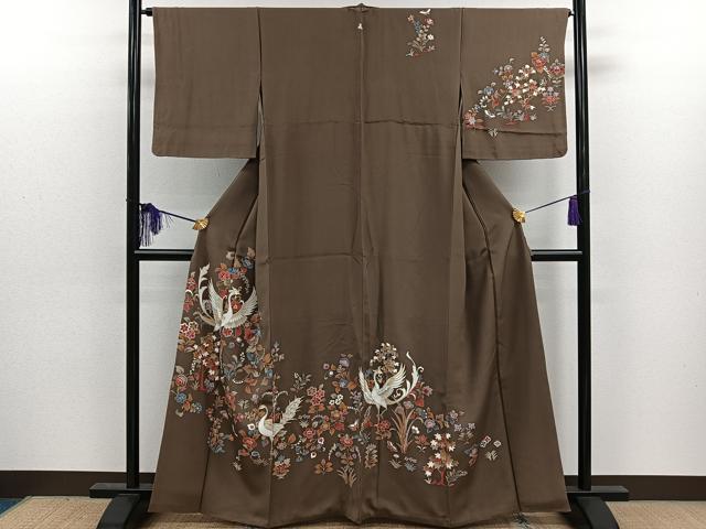 平和屋着物■訪問着 鳳凰草花文 金彩 正絹 逸品 CAAP5650kb
