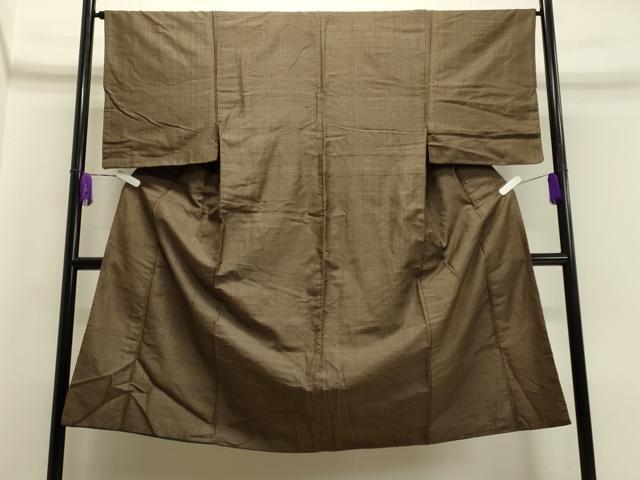 平和屋着物■男性　紬　格子柄　正絹　逸品　CABA0219oy