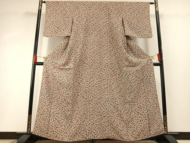 Uramono - 平和屋着物■上質な小紋　型染め　舞花文　正絹　逸品　AABG1661fy