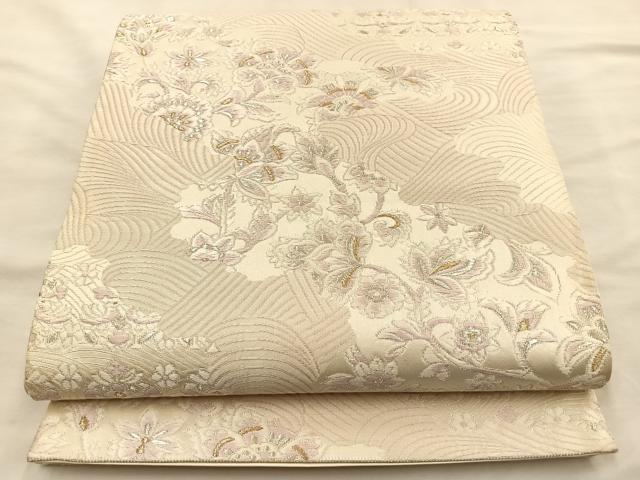 平和屋着物◎六通柄袋帯　唐織　更紗花文　金銀糸　正絹　逸品　BAAT8575du