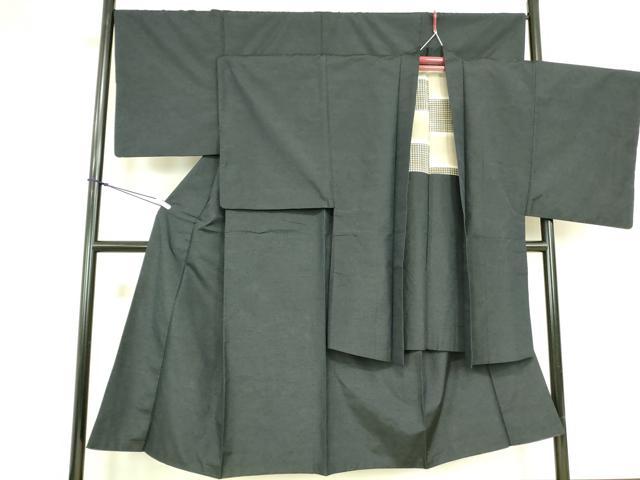 平和屋着物■男性 紬 アンサンブル 間道 蝉色 正絹 逸品 DAAM1538re