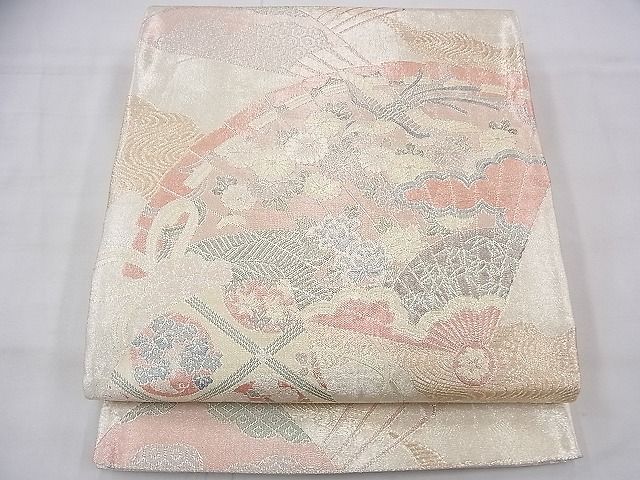 乐天商城 - 平和屋着物◎佐賀錦　六通柄袋帯　900織　鳳凰檜扇花文　金銀糸　逸品　BAAF3977fk
