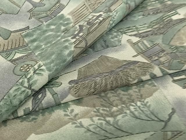 Kimono - 平和屋着物▽上質な小紋　単衣　手描き　地紙風景文　暈し染め　正絹　逸品　AABG0211jh