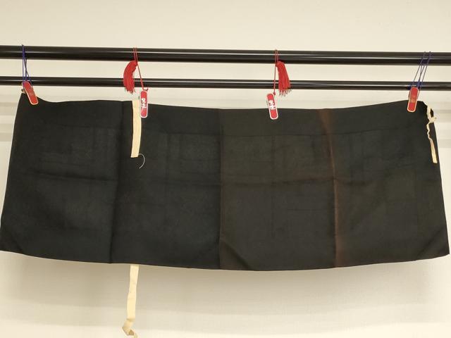 平和屋本店▼夏物 五条袈裟 花丸地紋 黒地 法衣 寺院 仏具 仏教 僧侶 神職 装束 AABK9078ja