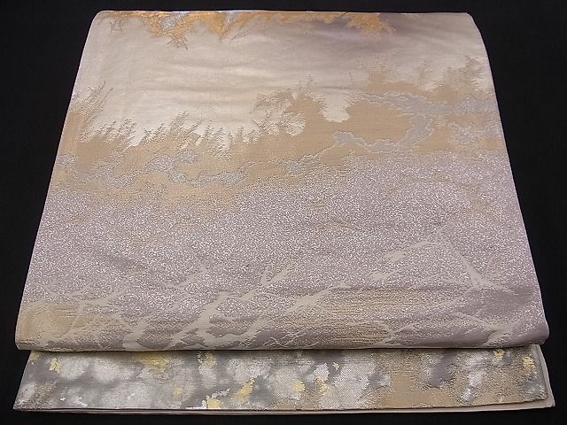 平和屋着物■六通柄袋帯　遠山文　金銀糸　逸品　n-jx0156