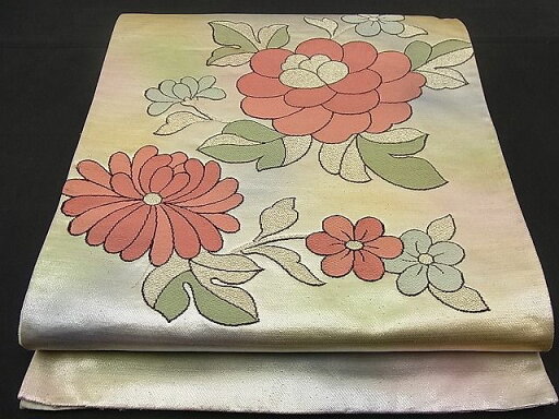 平和屋着物■六通太鼓柄袋帯 唐織 菊牡丹文 金糸 逸品 n-wb1928 平和屋着物■六通太鼓柄袋帯 唐織 菊牡丹文 金糸 逸品 n-wb1928