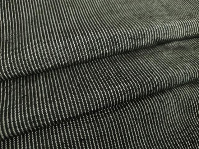 平和屋着物●男性　紬　縞　黒地　ゑり善扱い　正絹　逸品　DABB4135ps