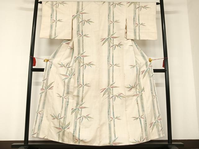 平和屋着物■上質な紬 笹竹文 正絹 逸品 AAAM7537np