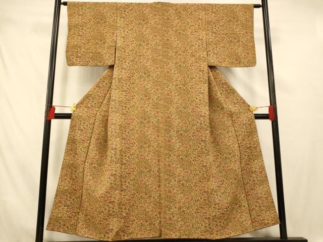 平和屋着物■上質な小紋更紗花文正絹...