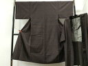 平和屋着物■男性 紬 アンサンブル 霞文 正絹 逸品 CAAR2942yc