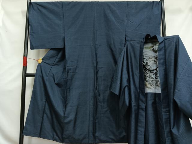 平和屋着物■男性 本場大島紬 アンサンブル 格子 正絹 逸品 AAAT2706jh