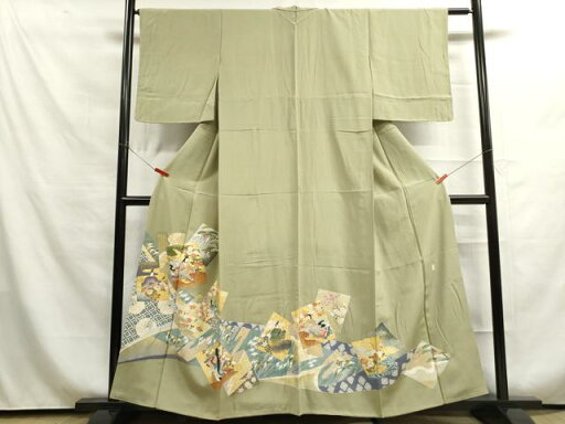 平和屋着物■豪華色留袖 作家物 色紙重ね人物草花文 金彩 正絹 逸品 DAAP2943ud 平和屋着物■豪華色留袖 作家物 色紙重ね人物草花文 金彩 正絹 逸品 DAAP2943ud