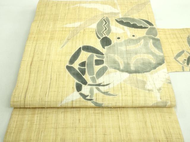 平和屋着物■極上 夏物 洛楽人工房 玉蟲染 九寸名古屋帯 蟹 カニ 逸品 DZAA7769kh5