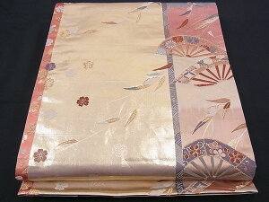 平和屋着物■全通柄袋帯 唐織 枝垂れ柳片輪車華文 金糸 逸品 n-sx1102