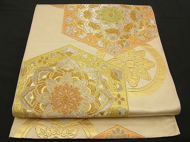 Rakuten - 平和屋着物■六通柄袋帯 亀甲花唐草文 金銀糸 逸品 n-wb0787