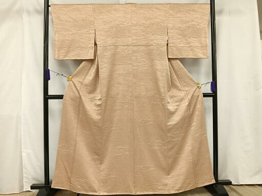 平和屋着物■上質な色無地 立波地紋 亜麻色 正絹 逸品 AAAV1371mf 平和屋着物■上質な色無地 立波地紋 亜麻色 正絹 逸品 AAAV1371mf