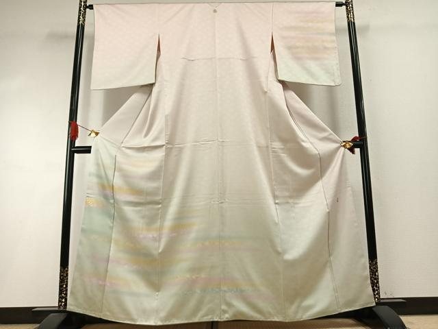 平和屋着物●人間国宝　福田喜三郎　訪問着　霞文　金彩　鈴乃屋扱い　正絹　逸品　AABI1815fy