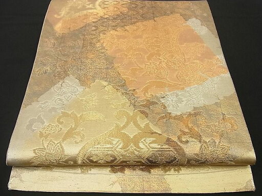 平和屋着物■六通柄袋帯 色紙重ね花唐草文 金銀糸 逸品 n-by2326 平和屋着物■六通柄袋帯 色紙重ね花唐草文 金銀糸 逸品 n-by2326