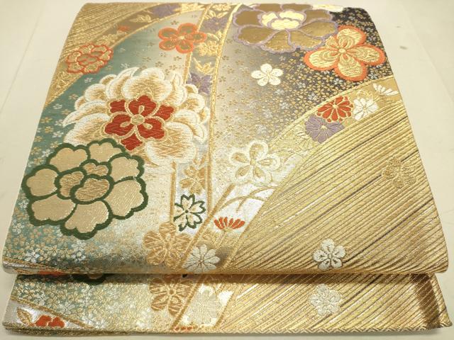 平和屋着物◎六通柄袋帯　唐織　舞花文　金銀糸　正絹　逸品　DAAJ4440re