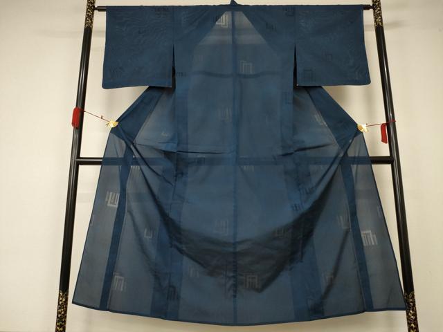 Summer Wear - 平和屋着物＊夏物　色無地　縦絽　源氏香紋紗　褐返色　正絹　逸品　未使用　AABA2805jd