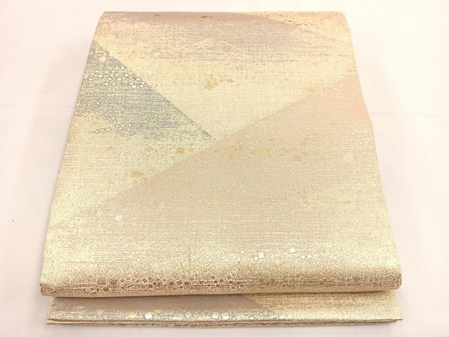 平和屋着物◎六通柄袋帯　彩裂取　箔散らし　金糸　正絹　逸品　BAAT5108jr