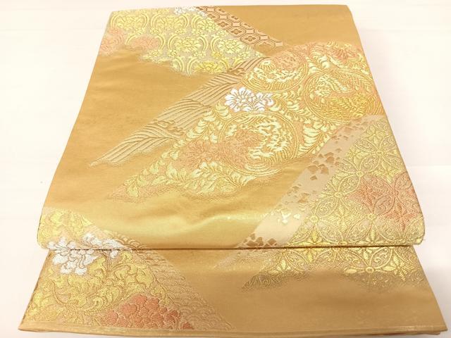 平和屋着物◎六通柄袋帯　連山王朝錦　金銀糸　正絹　逸品　AABC2388yx