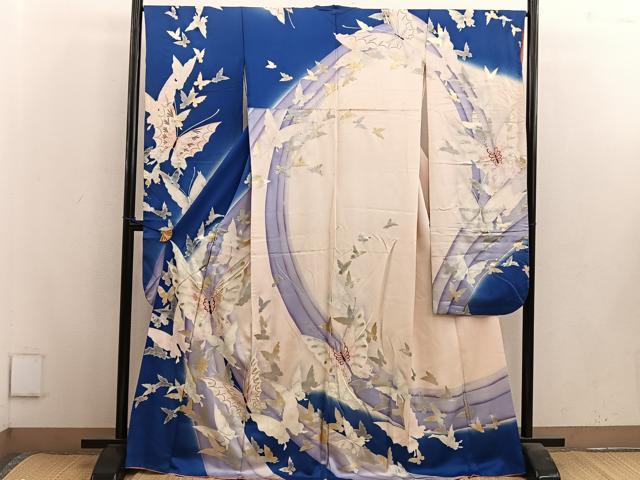 平和屋着物■豪華振袖 舞蝶文 暈し染め 金銀彩 正絹 逸品 BAAV0500mz