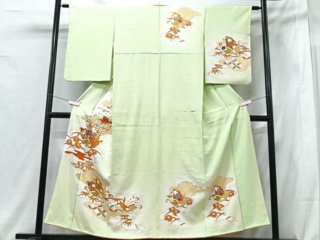 Rakuten - 平和屋着物■訪問着 駒刺繍 舞蝶文 暈し染め 金彩 正絹 逸品 CABG6575xe
