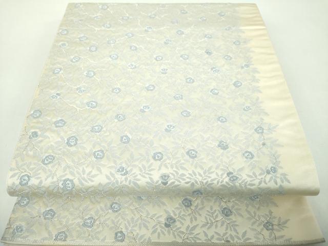 Rakuten - 平和屋着物●六通柄袋帯　唐織　薔薇　銀糸　正絹　逸品　DABD1556ps