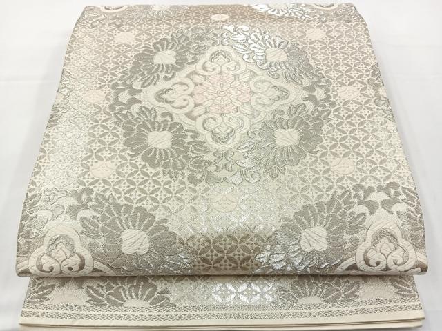 平和屋着物◎西陣 服部織物謹製 六通柄袋帯 唐織 オリエント更紗 銀糸 正絹 逸品 BAAT2622ea