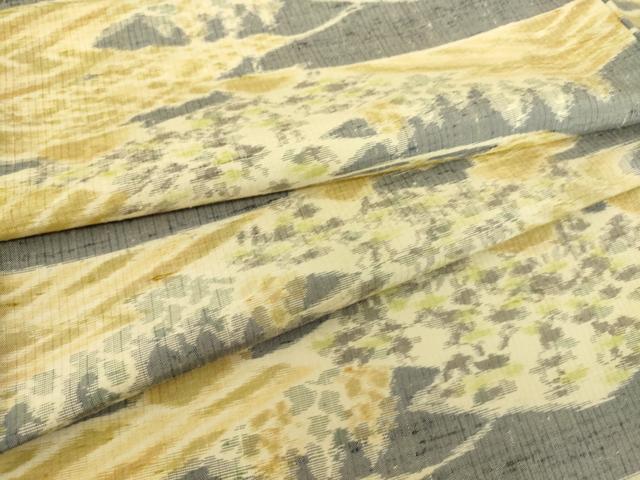 平和屋着物▽上質な紬　単衣　重ね山文　正絹　逸品　DAAS0774az