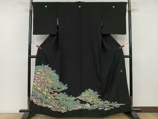 平和屋着物■豪華黒留袖 作家物 風景文 金彩 正絹 逸品 CAAS6040kb 平和屋着物■豪華黒留袖 作家物 風景文 金彩 正絹 逸品 CAAS6040kb