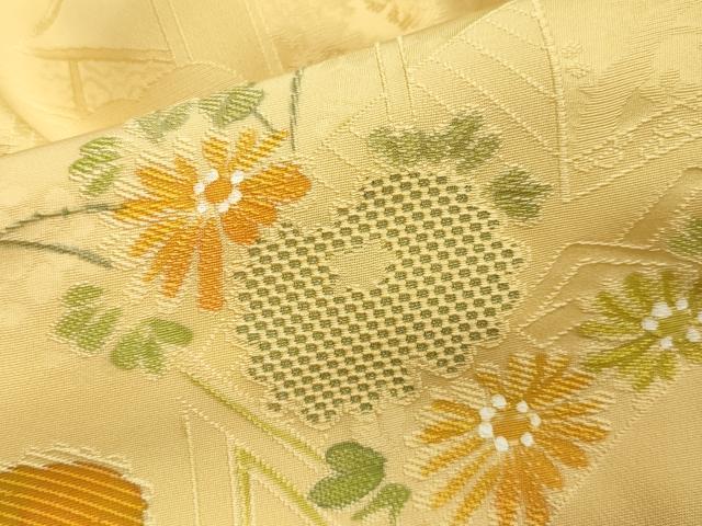 平和屋着物■上質な小紋　地紋起こし　御所車草花文　暈し染め　金糸　正絹　逸品　CAAY6408gh