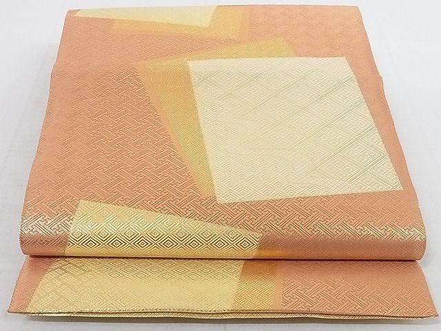 平和屋着物◎佐賀錦 六通柄袋帯 色紙重ね文 金糸 正絹 逸品 AAAG8436Abw