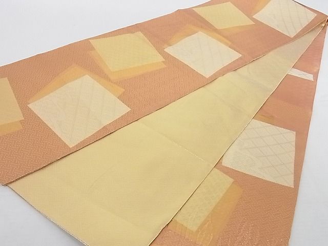 平和屋着物◎佐賀錦　六通柄袋帯　色紙重ね文　金糸　正絹　逸品　AAAG8436Abw